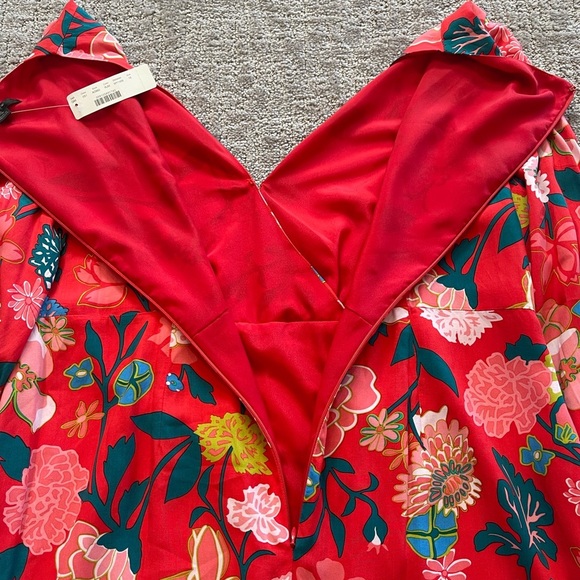 NWT J. Crew Floral Red Dress, Short Length, Long Sleeve, V-Neck, Size 16, NEW - Picture 13 of 15